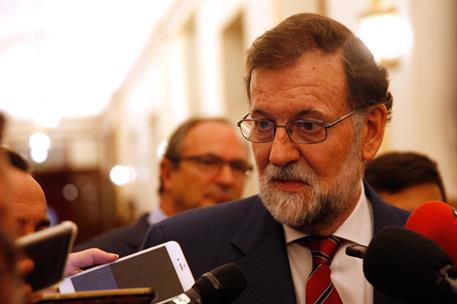 13/09/2017. Rajoy asiste a la sesión de control al Gobierno en el Congreso. El presidente del Gobierno, Mariano Rajoy, realiza unas declarac...