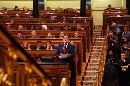 13/09/2017. Rajoy asiste a la sesión de control al Gobierno en el Congreso. El presidente del Gobierno, Mariano Rajoy, durante la sesión de ...
