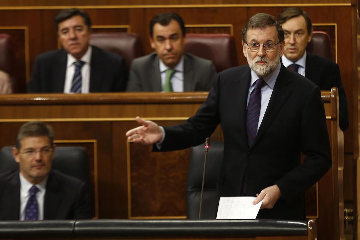 13/12/2017. Rajoy asiste a la sesión de control al Gobierno en el Congreso. El presidente del Gobierno, Mariano Rajoy, en el Congreso de los...