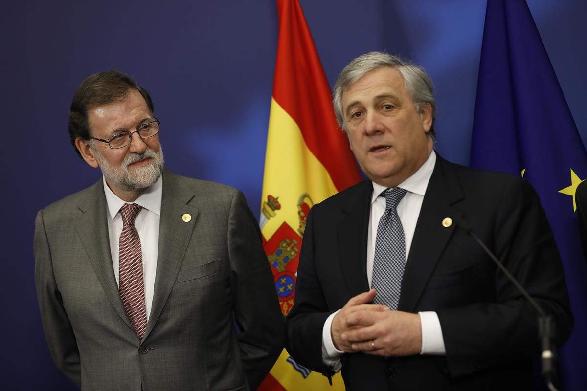 14/12/2017. Premio Princesa de Asturias de la Concordia 2017. El presidente del Gobierno, Mariano Rajoy, junto al presidente del Parlamento ...