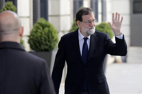 15/11/2017. Sesión de control al Gobierno en el Congreso. El presidente del Gobierno, Mariano Rajoy, a su llegada al Congreso de los Diputad...