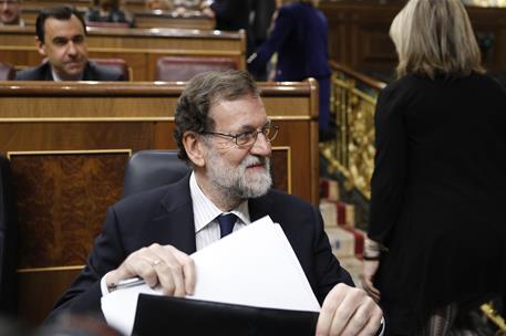 15/11/2017. Sesión de control al Gobierno en el Congreso. El presidente del Gobierno, Mariano Rajoy, al inicio de la sesión de control en el...