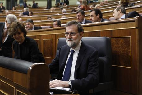 15/11/2017. Sesión de control al Gobierno en el Congreso. El presidente del Gobierno, Mariano Rajoy, al comienzo de la sesión de control al ...