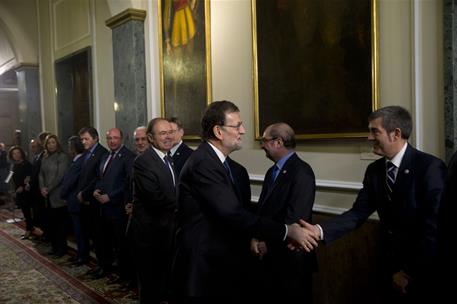 17/01/2017. Mariano Rajoy preside la VI Conferencia de Presidentes. El presidente del Gobierno, Mariano Rajoy, y el presidente del Senado, P...