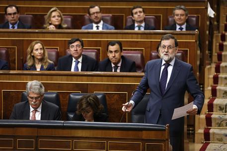 17/05/2017. Rajoy asiste a la sesión de control al Gobierno en el Congreso. El presidente del Gobierno, Mariano Rajoy, durante la sesión de ...