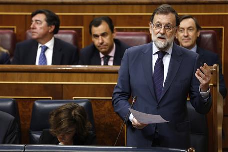17/05/2017. Rajoy asiste a la sesión de control al Gobierno en el Congreso. El presidente del Gobierno, Mariano Rajoy, durante su intervenci...