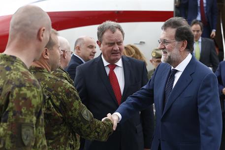 17/07/2017. Rajoy visita al contingente español en Estonia. Llegada del presidente del Gobierno, Mariano Rajoy, a la Base Aérea de Ämari.
