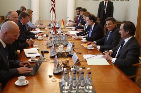 18/07/2017. Rajoy visita Letonia. El presidente del Gobierno, Mariano Rajoy, durante la reunión que ha mantenido con Māris Kučinskis, primer...