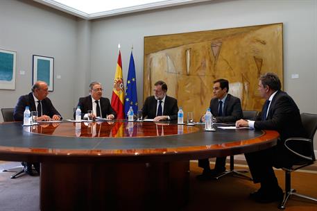 19/08/2017. Rajoy recibe a los altos representantes de la Seguridad del Estado. El presidente del Gobierno, Mariano Rajoy, recibe al ministr...