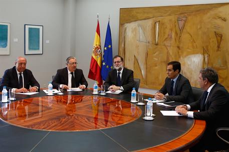 19/08/2017. Rajoy recibe a los altos representantes de la seguridad del Estado. El presidente del Gobierno, Mariano Rajoy, recibe al ministr...