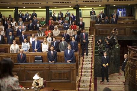 20/09/2017. Rajoy asiste a la sesión de control al Gobierno en el Congreso. Los diputados guardan un minuto de silencio, al inicio de la ses...