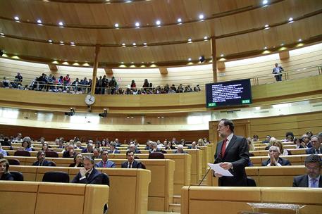 21/03/2017. Rajoy asiste a la sesión de control en el Senado. El presidente del Gobierno, Mariano Rajoy, durante su intervención en la sesió...
