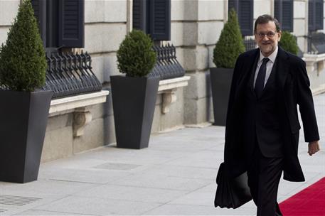 22/02/2017. Rajoy asiste a la sesión de control al Gobierno en el Congreso. El presidente del Gobierno, Mariano Rajoy, a su llegada al Congr...
