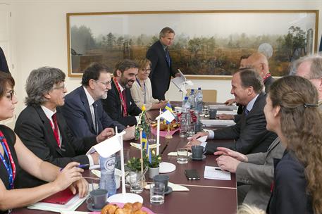 23/06/2017. Mariano Rajoy asiste al Consejo Europeo. El presidente del Gobierno, Mariano Rajoy, y el primer ministro sueco, Stefan Löfven, d...