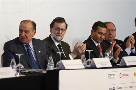25/04/2017. Viaje oficial de Rajoy a Brasil (Sao Paulo). El presidente del Gobierno, Mariano Rajoy, durante la inauguración del Encuentro Em...