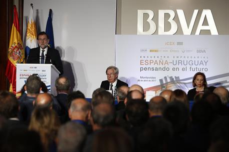 26/04/2017. Viaje oficiald e Rajoy a Uruguay. El presidente del Gobierno, Mariano Rajoy, interviene en el Foro Empresarial España-Uruguay; a...