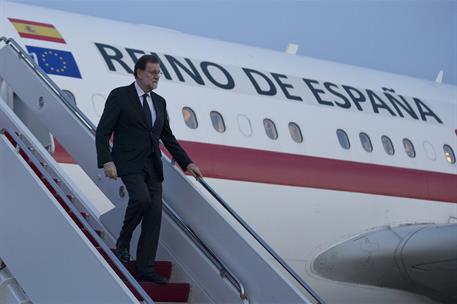 26/09/2017. Viaje de Rajoy a Estados Unidos. El presidente del Gobierno, Mariano Rajoy, a su llegada a Washington.