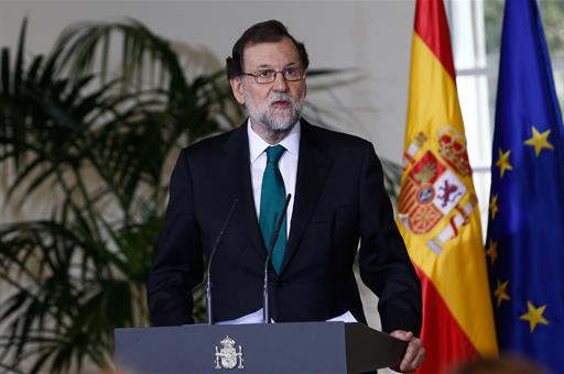 27/07/2017. Rajoy entrega las Medallas de Oro al Mérito en el Trabajo. El presidente del Gobierno, Mariano Rajoy, se dirige a los asistentes...