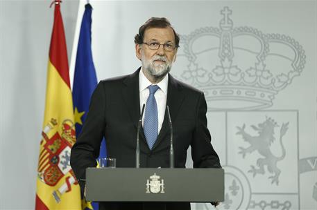 27/10/2017. Rajoy anuncia elecciones en Cataluña. El presidente del Gobierno, Mariano Rajoy, comparece tras el Consejo de Ministros en el qu...