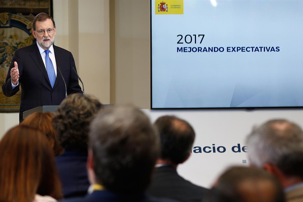 28/07/2017. Rajoy hace balance de la primera mitad de 2017. El presidente del Gobierno, Mariano Rajoy, durante la rueda de prensa ofrecida t...