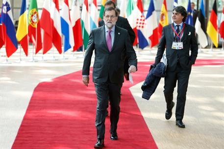 29/04/2017. Rajoy asiste al Consejo Europeo extraordinario. El presidente del Gobierno, Mariano Rajoy, llega a la reunión del Consejo Europe...