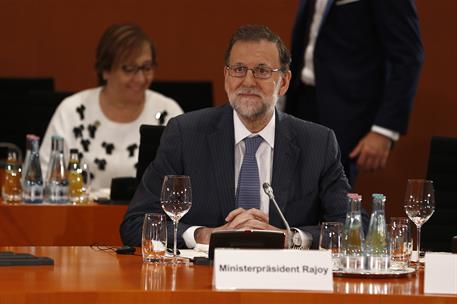 29/06/2017. Rajoy participa en la reunión preparatoria del G-20. El presidente del Gobierno, Mariano Rajoy,durante la reunión de jefes de Es...