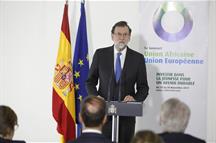 El presidente del Gobierno, Mariano Rajoy, en la rueda de prensa tras la Cumbre