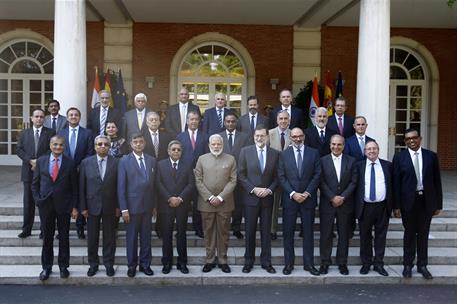 31/05/2017. Rajoy recibe al primer ministro de la India. Fotografía de grupo del presidente del Gobierno, Mariano Rajoy, y el primer ministr...