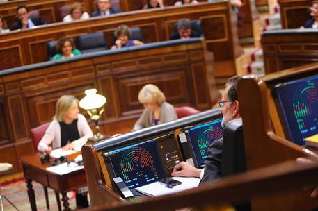 31/05/2017. Rajoy asiste a las votaciones de los Presupuestos Generales del Estado. El presidente del Gobierno, Mariano Rajoy, durante las v...