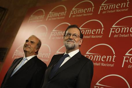 22/11/2017. Rajoy asiste a los Premios Ferrer Salat. El presidente del Gobierno, Mariano Rajoy, y el presidente de Foment del Treball Nacion...