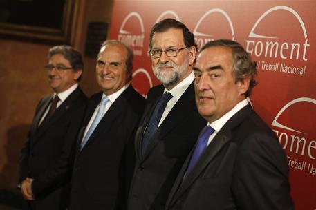 22/11/2017. Rajoy asiste a los Premios Ferrer Salat. El presidente del Gobierno, Mariano Rajoy, el presidente de Foment del Treball Nacional...