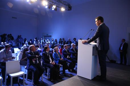1/12/2018. Cumbre del G20. Rueda de prensa de Sánchez. El presidente del Gobierno, Pedro Sánchez, durante la rueda de prensa ofrecida tras l...