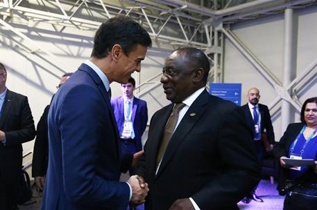 1/12/2018. Reunión del presidente y el primer ministro de Sudáfrica. El presidente del Gobierno, Pedro Sánchez, y el primer ministro de Sudá...