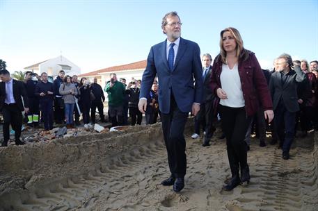 5/03/2018. Rajoy visita la costa de Huelva afectada por el temporal. El presidente del Gobierno, Mariano Rajoy, ha visitado, junto a la pres...