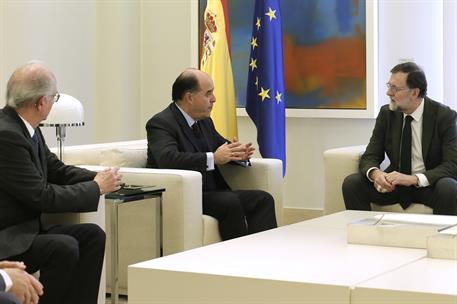 5/04/2018. Rajoy recibe a representantes de la oposición venezolana. El presidente del Gobierno, Mariano Rajoy, durante la reunión que ha ma...