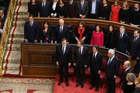 6/12/2018. Conmemoración del 40 Aniversario de la Constitución Española. Los presidentes del Gobierno, Pedro Sánchez, Mariano Rajoy, Jose Lu...