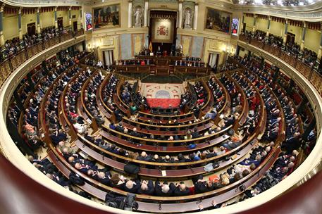 6/12/2018. Conmemoración del 40 Aniversario de la Constitución Española. Panorámica del hemiciclo del Congreso de los Diputados, durante el ...