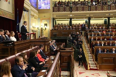 6/12/2018. Conmemoración del 40 Aniversario de la Constitución Española. El rey Felipe VI se dirige al Parlamento en el acto conmemorativo d...