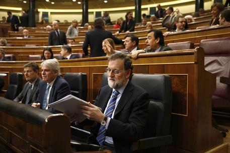 7/02/2018. Rajoy asiste a la sesión de control al Gobierno en el Congreso. El presidente del Gobierno, Mariano Rajoy, al comienzo de la sesi...