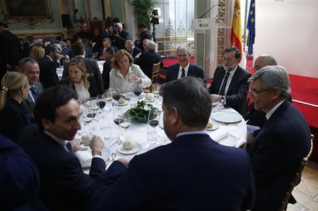 8/02/2018. Rajoy participa en el Foro ABC. El presidente del Gobierno, Mariano Rajoy, durante el almuerzo-coloquio organizado por el Foro ABC.