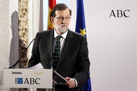 8/02/2018. Rajoy participa en el Foro ABC. El presidente del Gobierno, Mariano Rajoy, durante su intervención en el almuerzo-coloquio organi...
