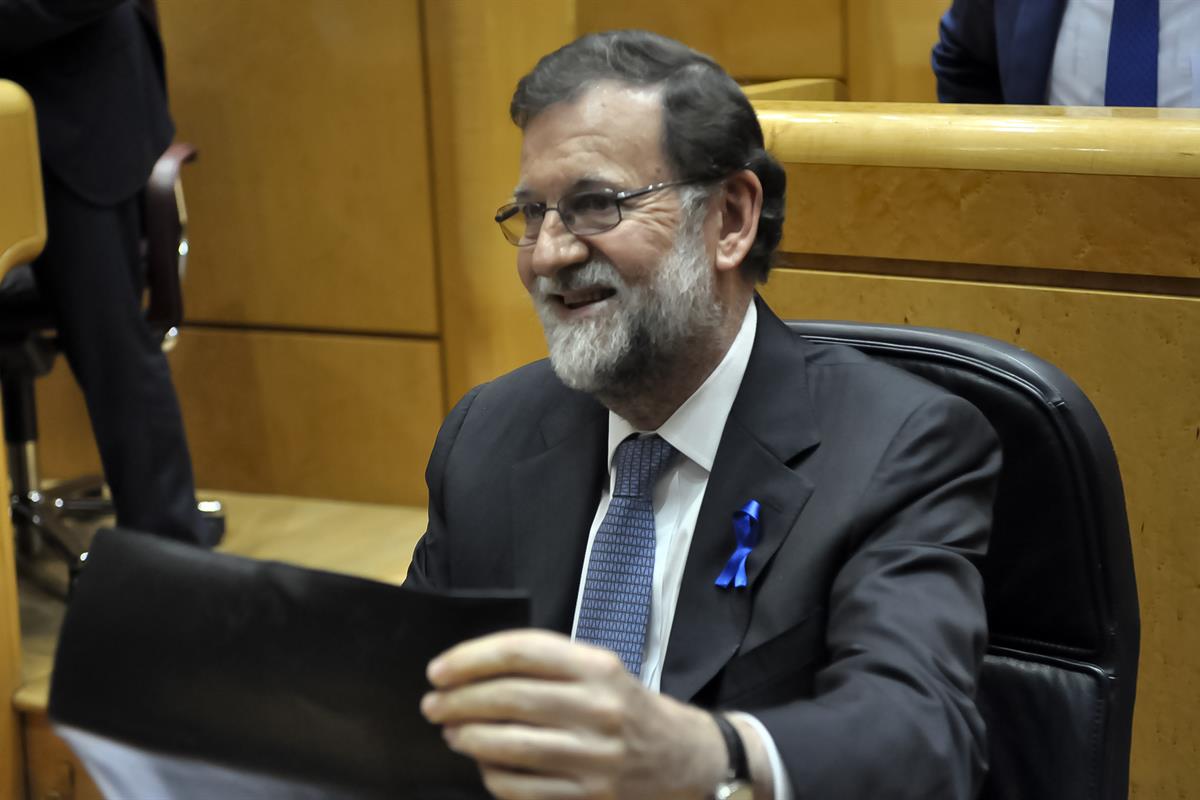 8/05/2018. Rajoy asiste a la sesión de control al Gobierno en el Senado. El presidente del Gobierno, Mariano Rajoy, durante la sesión de con...