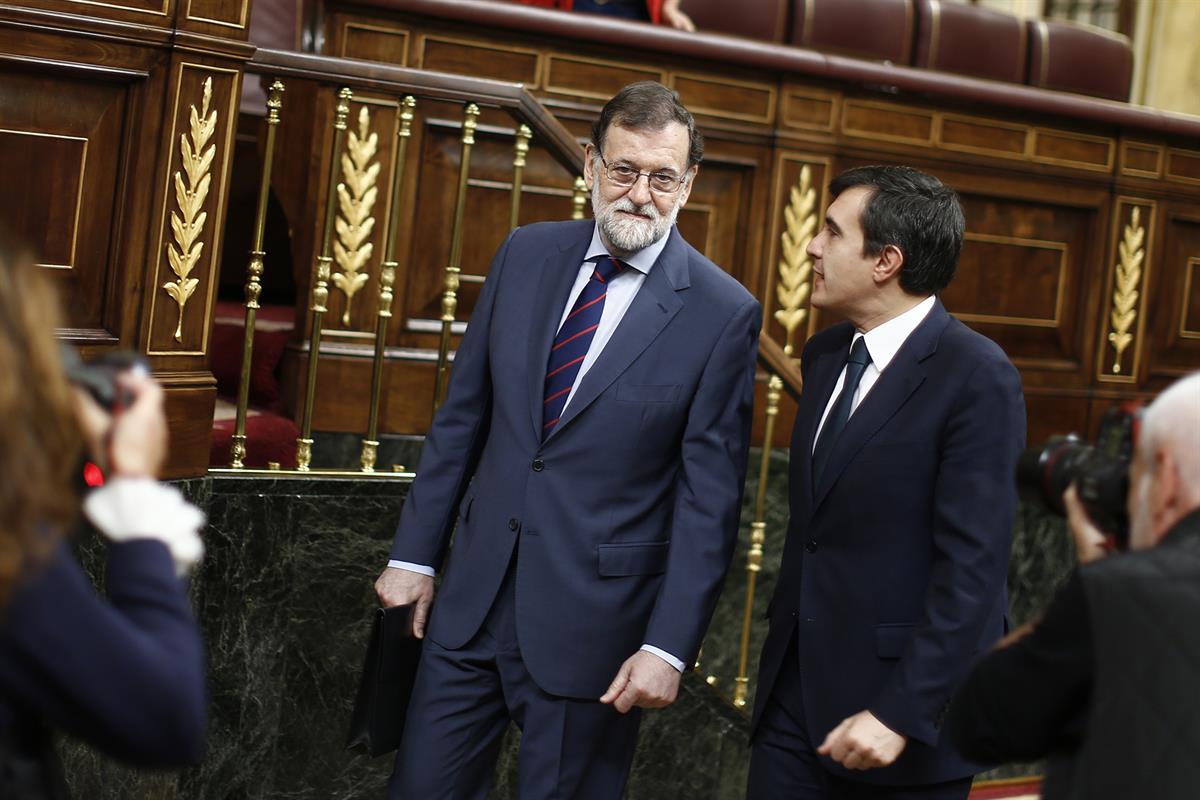 9/05/2018. Rajoy asiste a la sesión de control al Gobierno en el Congreso. El presidente del Gobierno, Mariano Rajoy, junto a su jefe de Gab...