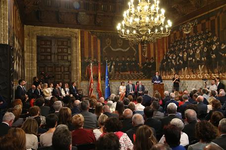 9/10/2018. Sánchez asiste al acto del Día de la Comunidad Valenciana. El presidente del Gobierno, Pedro Sánchez, durante su intervención en ...