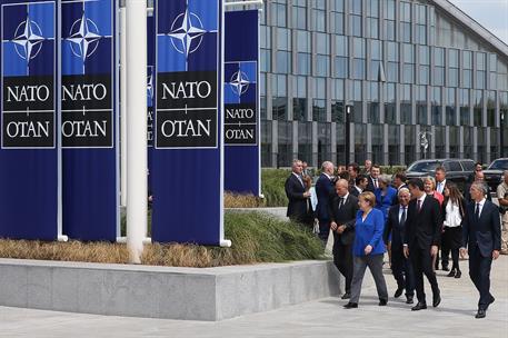 11/07/2018. Sánchez asiste a la Cumbre de la OTAN. Los jefes de Estado y de Gobierno asistentes a la Cumbre de la OTAN se dirigen a la cerem...