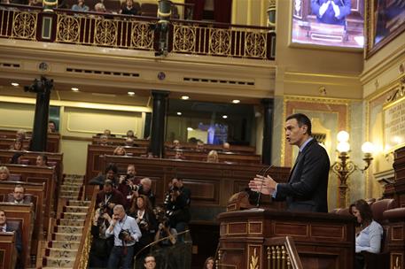 12/12/2018. El presidente del Gobierno comparece en el Congreso para informar sobre Cataluña y el Brexit. El presidente del Gobierno, Pedro ...