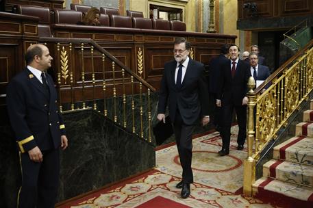 14/02/2018. Rajoy asiste a la sesión de control al Gobierno en el Congreso. El presidente del Gobierno, Mariano Rajoy, a su llegada a la ses...