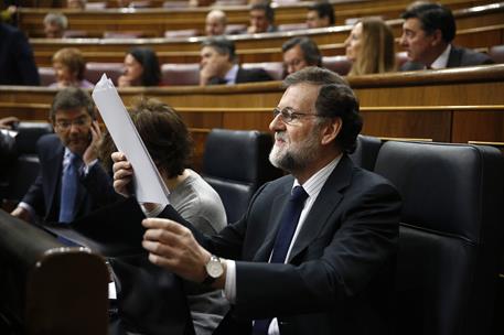 14/02/2018. Rajoy asiste a la sesión de control al Gobierno en el Congreso. El presidente del Gobierno, Mariano Rajoy, al comienzo de la ses...