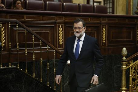 14/03/2018. Rajoy informa en el Congreso sobre las pensiones. El presidente del Gobierno, Mariano Rajoy, a su llegada al hemiciclo del Congr...