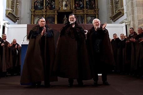 14/04/2018. Rajoy recibe en Zamora la capa de honras de Aliste. El presidente del Gobierno, Mariano Rajoy, junto al presidente de la Mancomu...